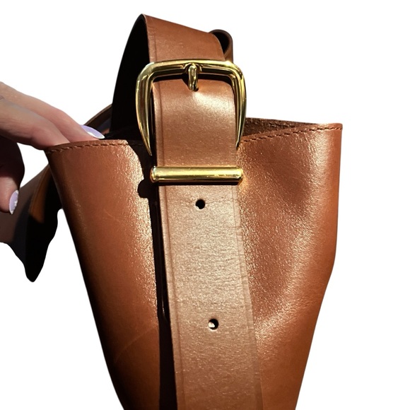 Madewell The Essential Bucket Bag Leather Brown NWOT - Picture 6 of 10